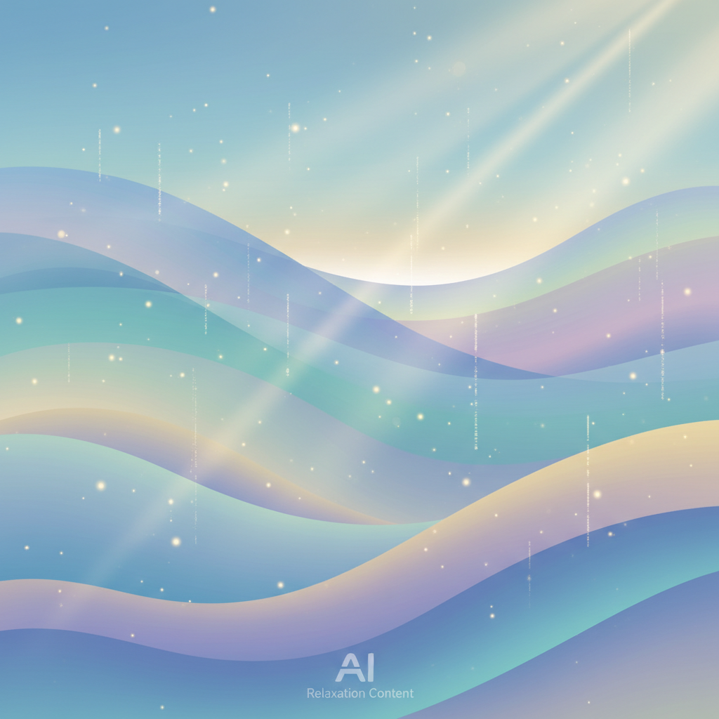 Abstract AI-generated content visualization with serene gradients and soft light, perfect for relaxation channels like sleep and meditation.