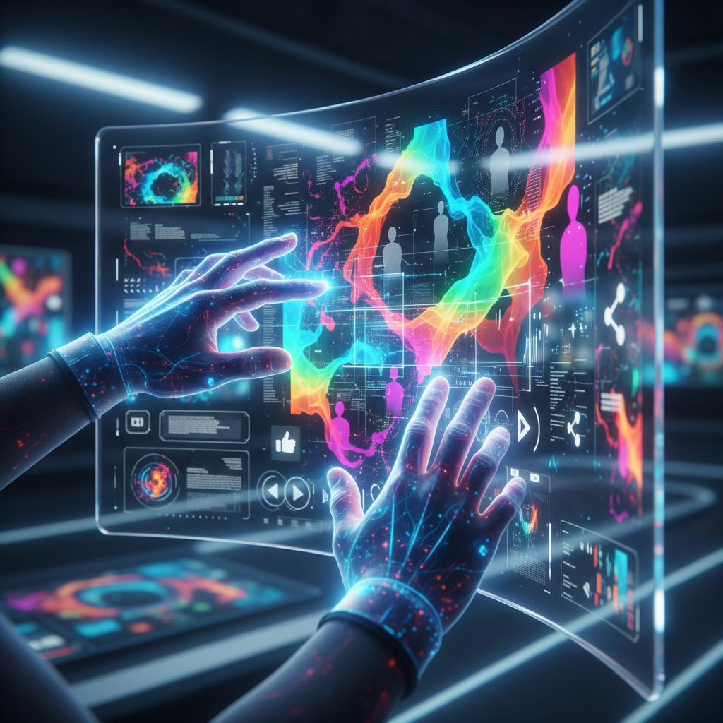 Abstract digital art generated by AI tools, symbolizing the creation of faceless content for Facebook pages. Abstract digital art generated by AI tools, symbolizing the creation of faceless content for Facebook pages.