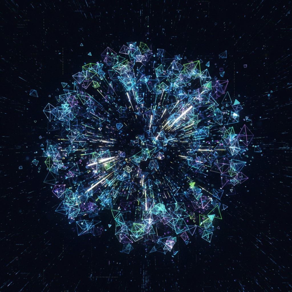 Abstract visualization of AI tools for faceless LinkedIn content optimizing data for the 2026 algorithm.