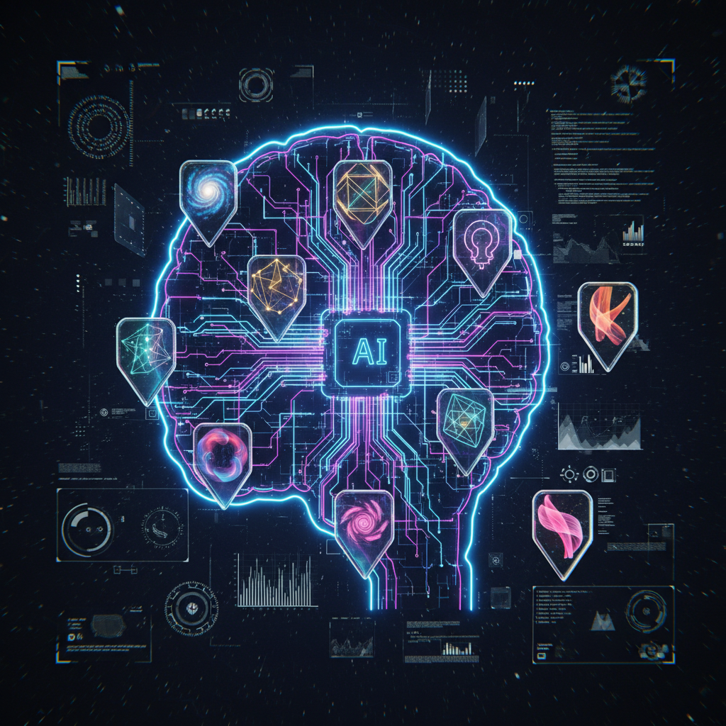 AI automating a faceless Pinterest account with glowing data streams and digital interfaces, showcasing futuristic content creation. AI automating a faceless Pinterest account with glowing data streams and digital interfaces, showcasing futuristic content creation.