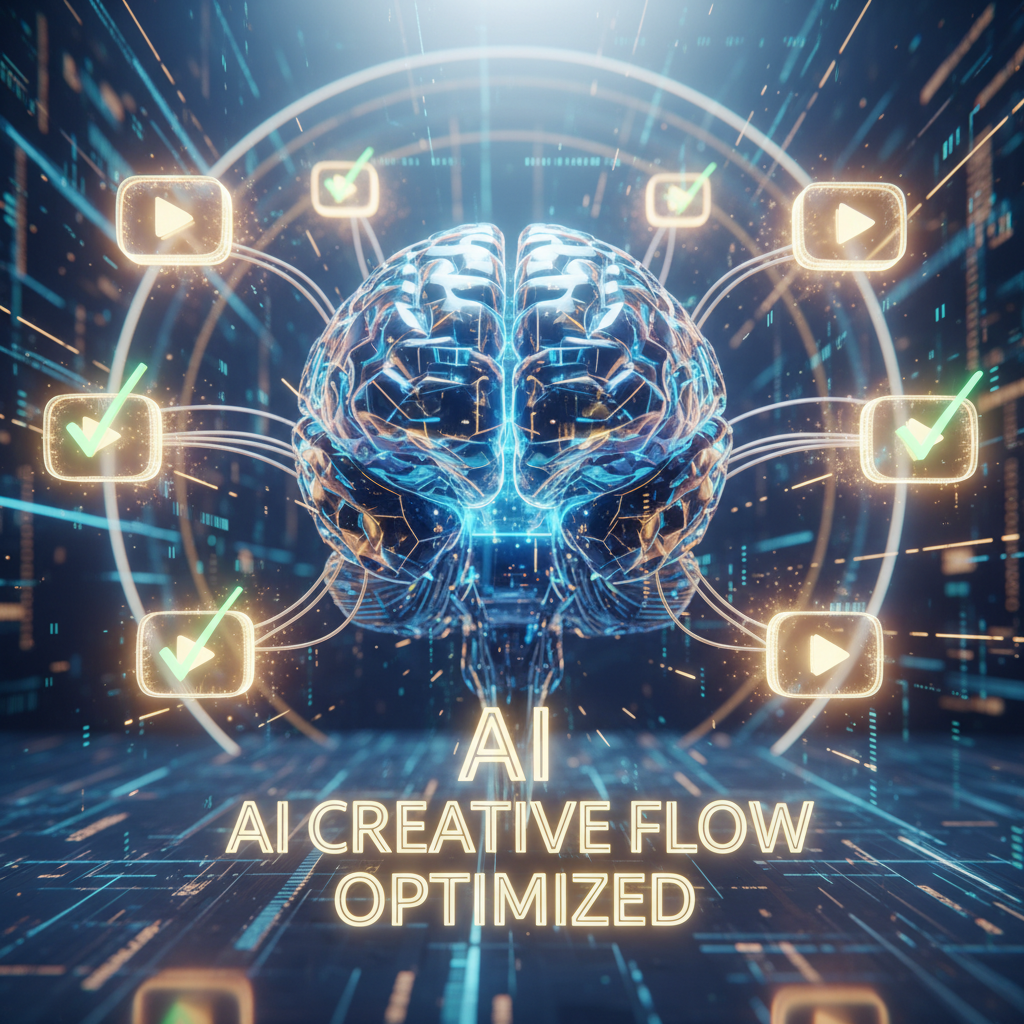 AI brain guiding YouTube content creation to avoid demonetization, illustrating how to avoid YouTube demonetization with AI content.