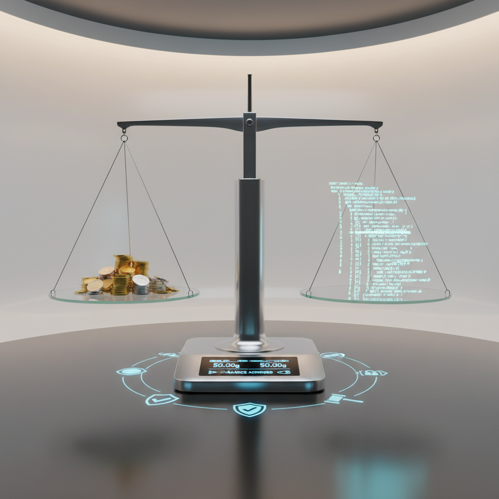 AI content compliance and penalties, balancing money and code with legal symbols in a futuristic studio for making money with AI-generated content. AI content compliance and penalties, balancing money and code with legal symbols in a futuristic studio for making money with AI-generated content.