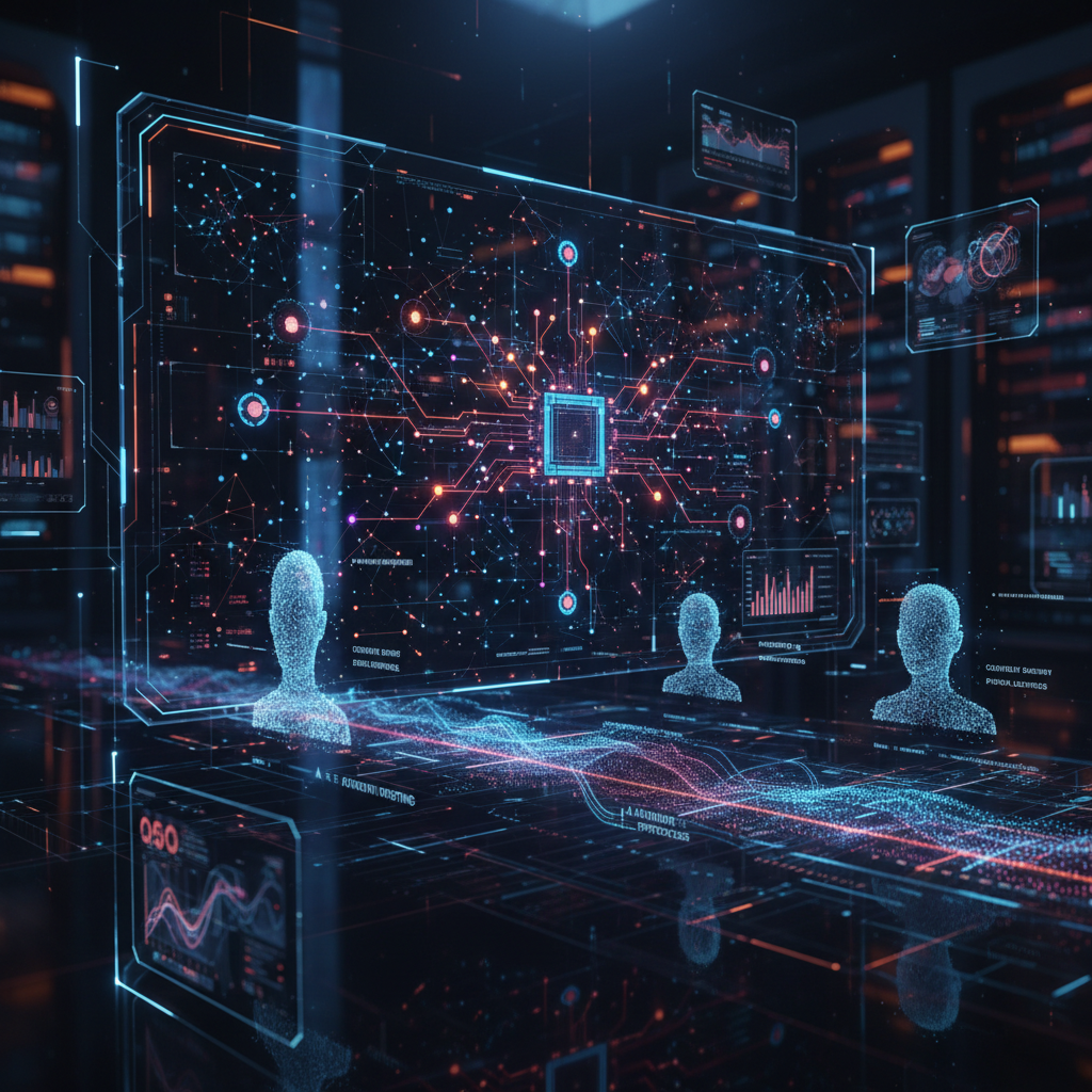AI content scheduler interface visualizing automated content for faceless accounts, futuristic dashboard, digital art, 2026 technology.