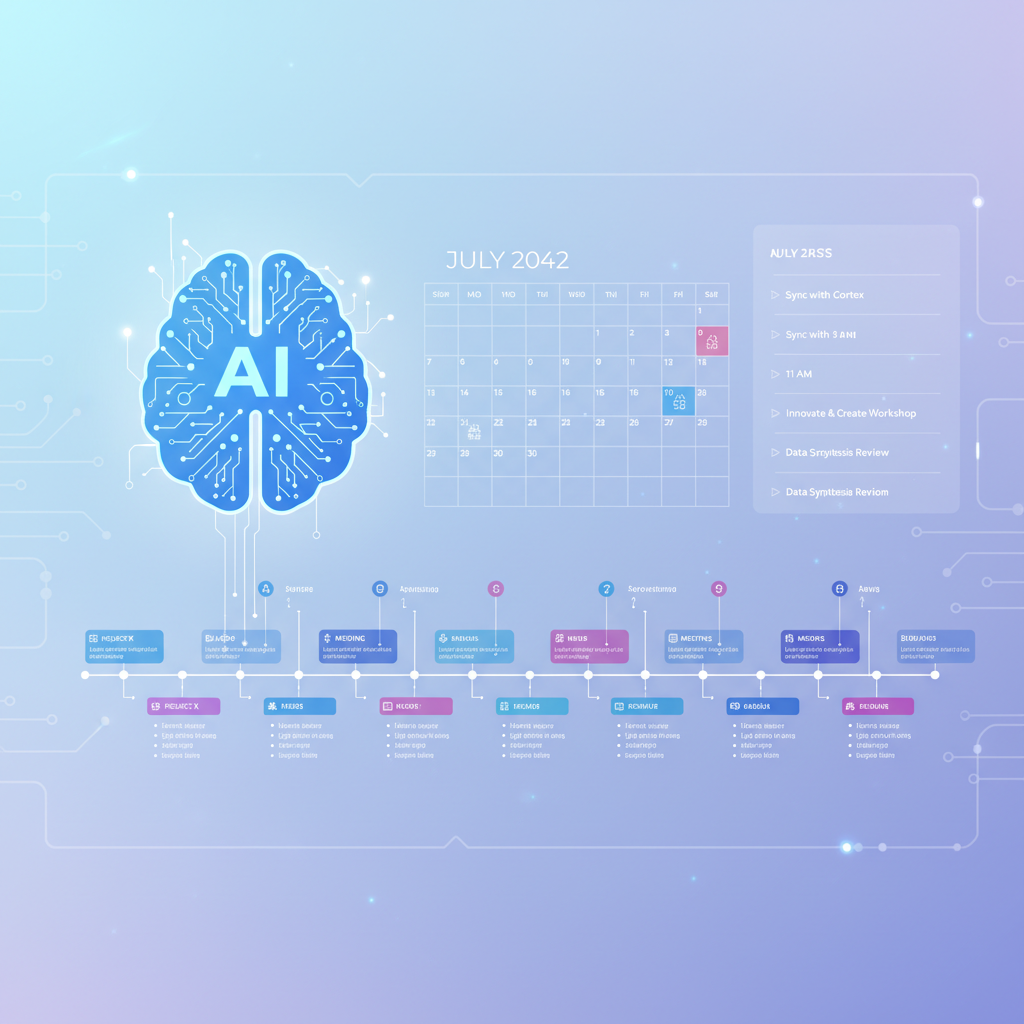 AI content scheduler interface with organized calendar, illustrating efficient content planning for faceless accounts.