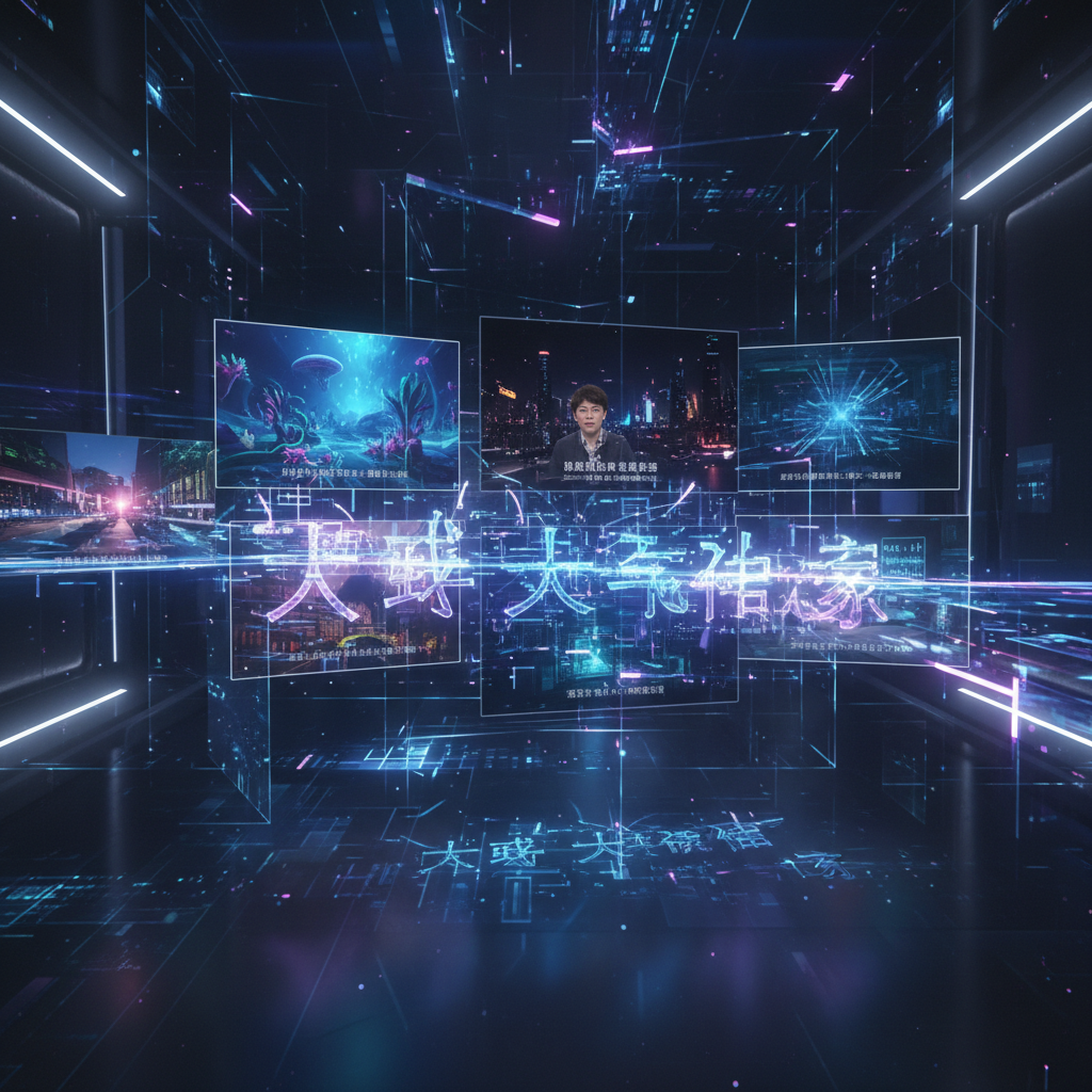 AI for subtitle generation concept showing dynamic text overlays on video, enhancing accessibility and SEO.