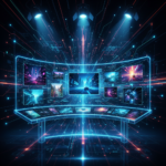 AI generating diverse b-roll footage for content creators in 2026, showcasing futuristic technology and creative visuals.