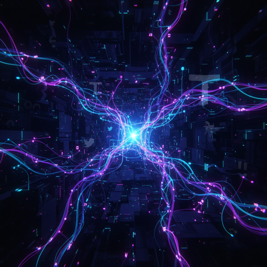 AI network visualizing the process of creating faceless Twitter threads, using advanced algorithms for content automation in 2026. AI network visualizing the process of creating faceless Twitter threads, using advanced algorithms for content automation in 2026.
