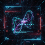 AI script writing interface generating dynamic video content, visualizing futuristic technology for viral faceless videos.