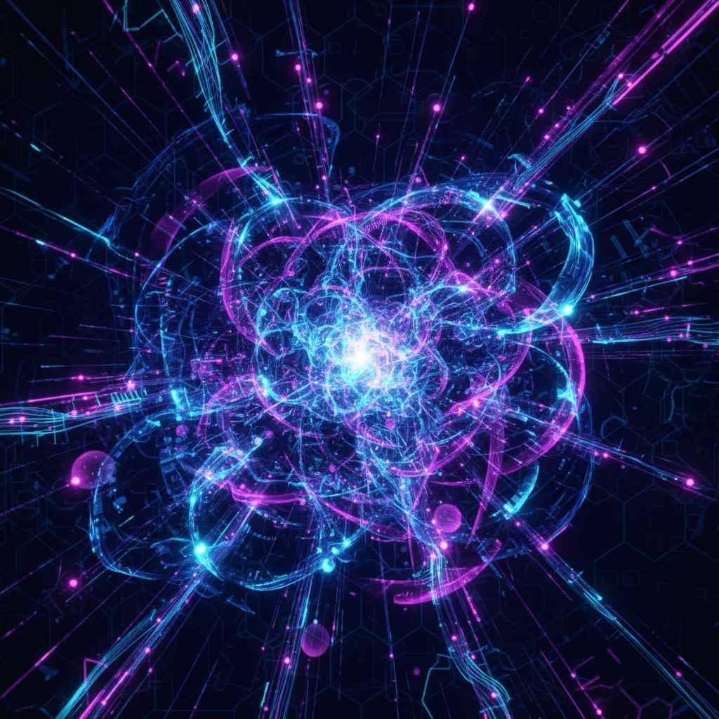 AI tools to stay anonymous online, faceless creator, digital anonymity, abstract network, futuristic data streams.