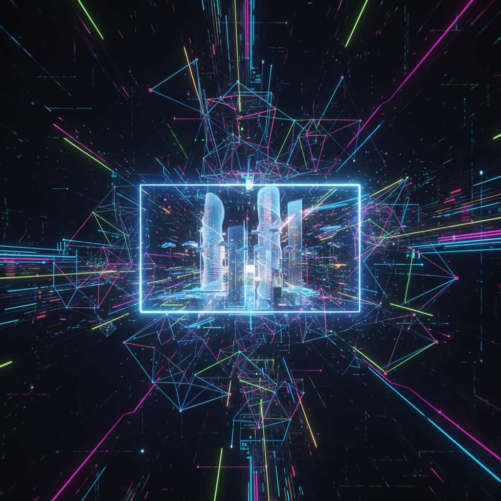 AI video upscaling for faceless content visualized as abstract digital art with glowing lines and geometric shapes enhancing video clarity. AI video upscaling for faceless content visualized as abstract digital art with glowing lines and geometric shapes enhancing video clarity.