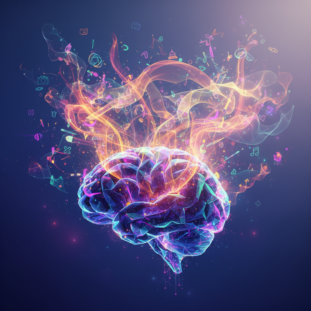 Beginner's guide illustration showing AI creating faceless content with a futuristic digital workflow and glowing connections. Beginner's guide illustration showing AI creating faceless content with a futuristic digital workflow and glowing connections.