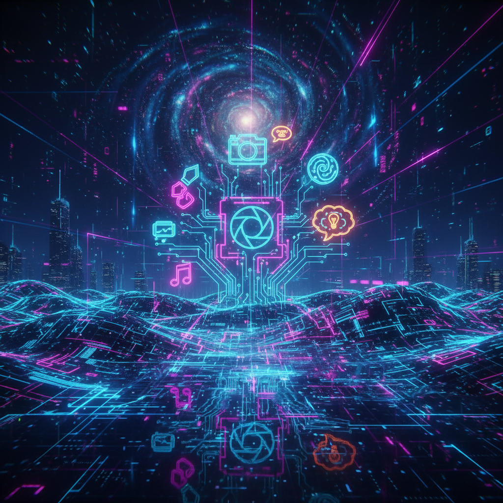 Best AI tools for faceless YouTubers visualized as futuristic digital circuits and creative icons, representing advanced technology for content creation.