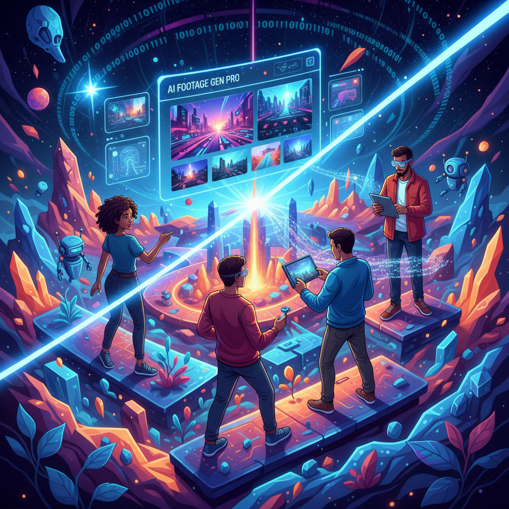 Creators exploring digital landscapes with AI stock footage generators, highlighting cost savings and creative freedom for 2026. Creators exploring digital landscapes with AI stock footage generators, highlighting cost savings and creative freedom for 2026.