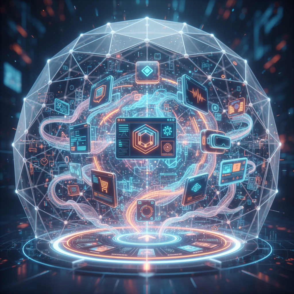 Digital tools and data streams illustrating faceless content creation on Kajabi for online businesses, symbolizing AI-powered product sales. Digital tools and data streams illustrating faceless content creation on Kajabi for online businesses, symbolizing AI-powered product sales.