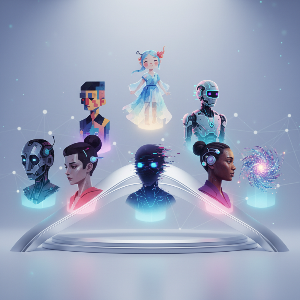 Exploring diverse AI avatar styles for faceless creators, showcasing digital art and personalization options for a unique online presence. Exploring diverse AI avatar styles for faceless creators, showcasing digital art and personalization options for a unique online presence.