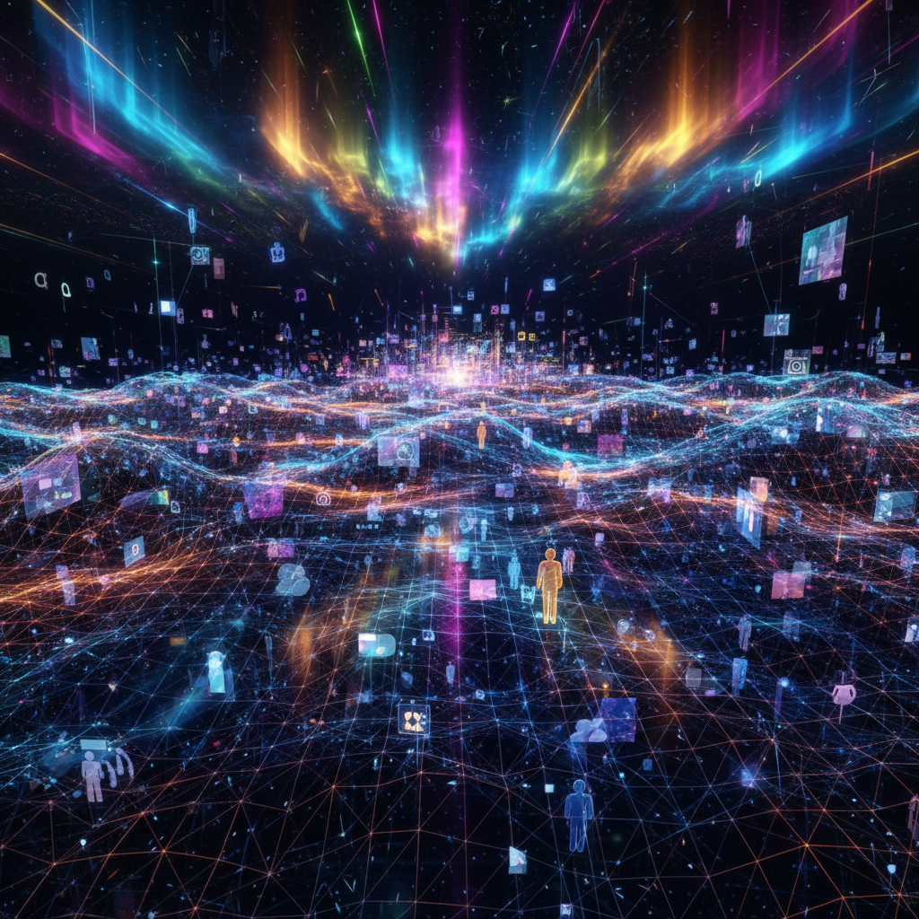 Futuristic AI-driven content marketing ideas visualized with glowing neural networks and digital content icons, conceptual digital art. Futuristic AI-driven content marketing ideas visualized with glowing neural networks and digital content icons, conceptual digital art.