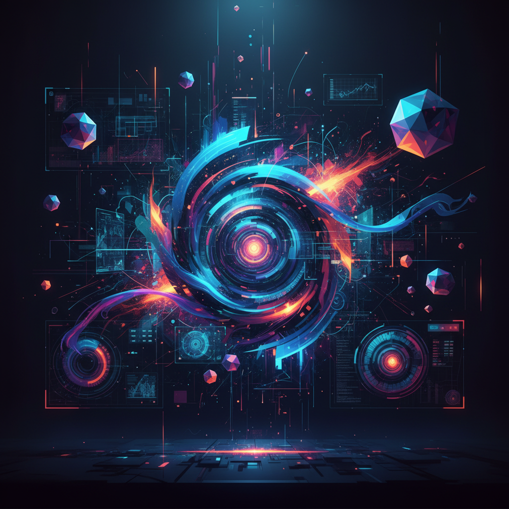 Futuristic AI interface illustrating the tech stack for how to make a faceless video with AI, glowing data streams and abstract shapes. Futuristic AI interface illustrating the tech stack for how to make a faceless video with AI, glowing data streams and abstract shapes.