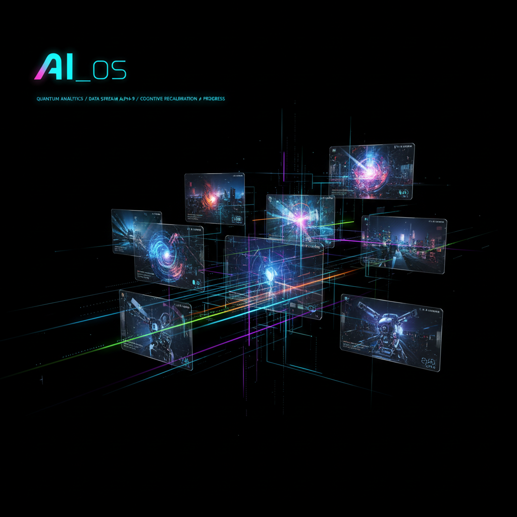 Futuristic AI interface showcasing dynamic video clips, highlighting best AI tools for faceless YouTubers.