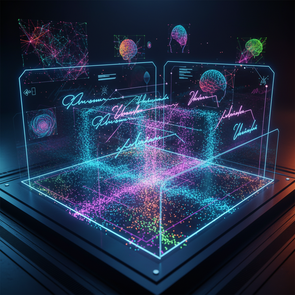 Futuristic AI interface showcasing dynamic video script outlines and glowing data streams, illustrating top AI script writers for video content.