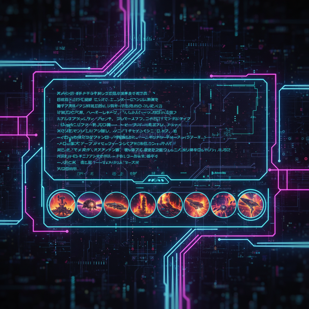 Futuristic AI interface showcasing scriptwriting and thumbnail creation tools, ideal for best AI tools for faceless YouTubers.