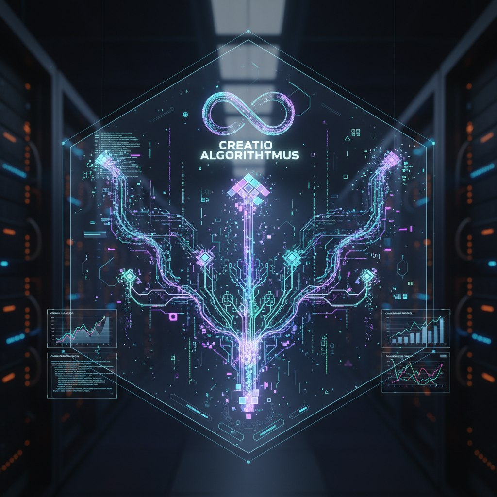 Futuristic AI interface showing automated content creation and growth, representing AI tools for faceless TikTok automation.