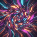 Generative AI creating futuristic video backgrounds with abstract, glowing digital art patterns, enhancing content in 2026.
