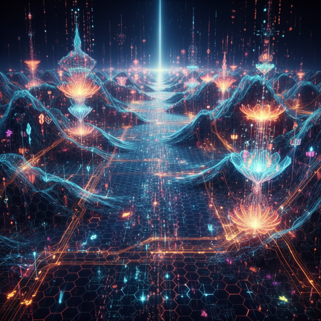 Successful faceless YouTube channels visualized as futuristic digital landscapes, symbolizing growth and innovative content strategies for 2026.