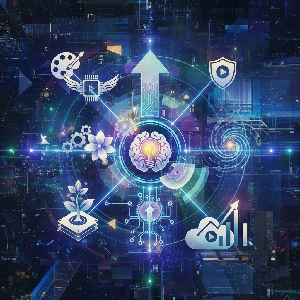 Top 10 faceless YouTube channel ideas illustrated with abstract digital art symbolizing creativity, technology, and growth for 2026.