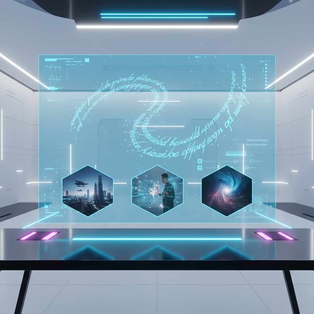 Top AI script writers for video content visualized as advanced interfaces generating creative video scripts with holographic elements