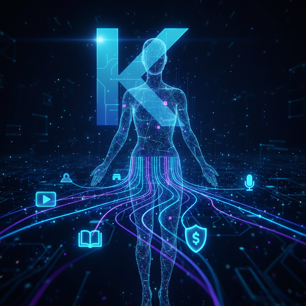 Visualizing faceless content on Kajabi workflow, showing abstract digital elements and product creation for online sales. Visualizing faceless content on Kajabi workflow, showing abstract digital elements and product creation for online sales.