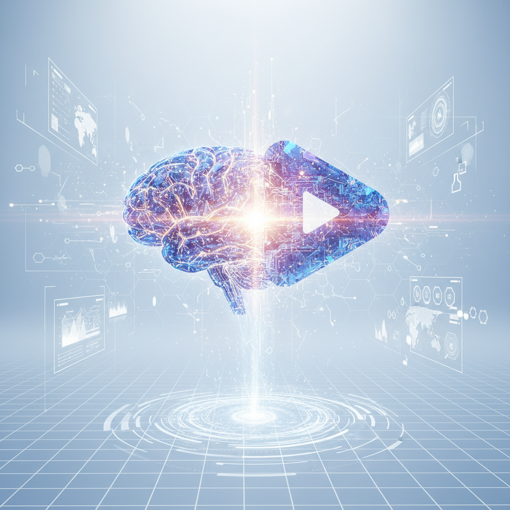 Visualizing if AI-generated content is monetizable on YouTube with a futuristic digital brain and YouTube icon.